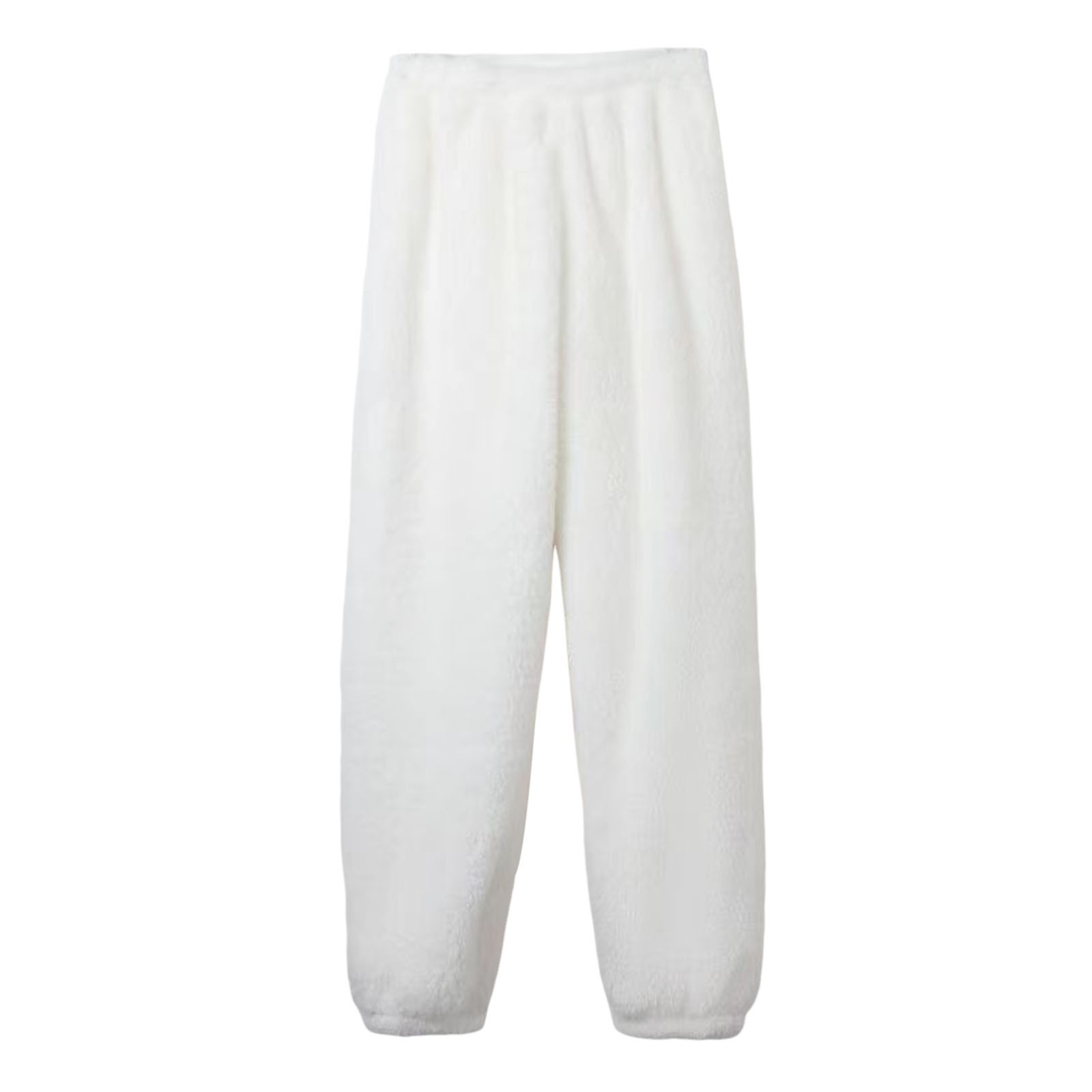 thumbnail image 4 of Pantalones de pijama de terciopelo coral para hombre para invierno - Color liso, ropa de estar por casa cálida y cómoda, 4 of 5